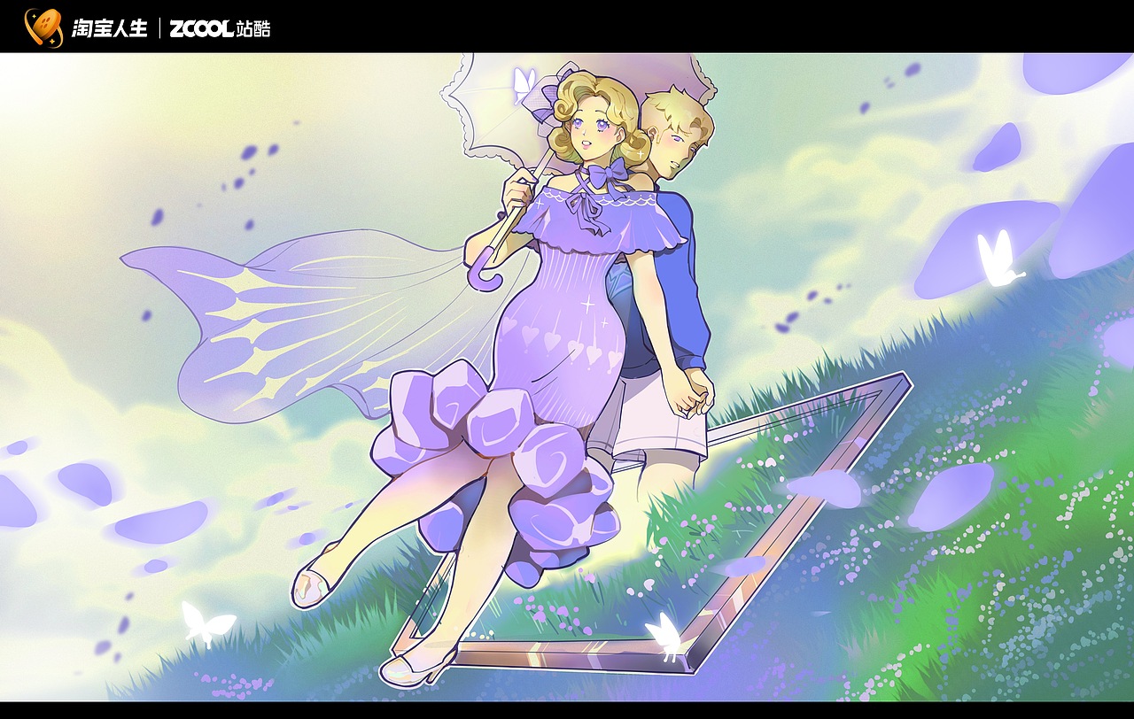 淘宝人生x站酷「把世界名画穿在身上」—微风荡我心（图ZMzIyNjYwNTQ4） - 商业插画 - 站酷设计师智野TOMOYA原创素材 - 站酷ZCOOL