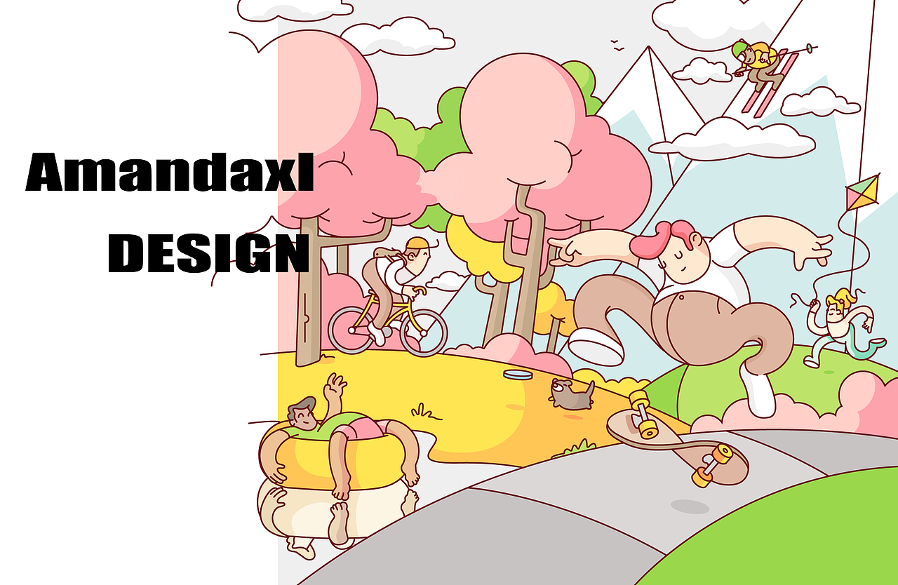 春天来了，郊游（图ZNzYzMzY0NzY=） - 创作习作 - 站酷设计师Amandaxl原创素材 - 站酷ZCOOL