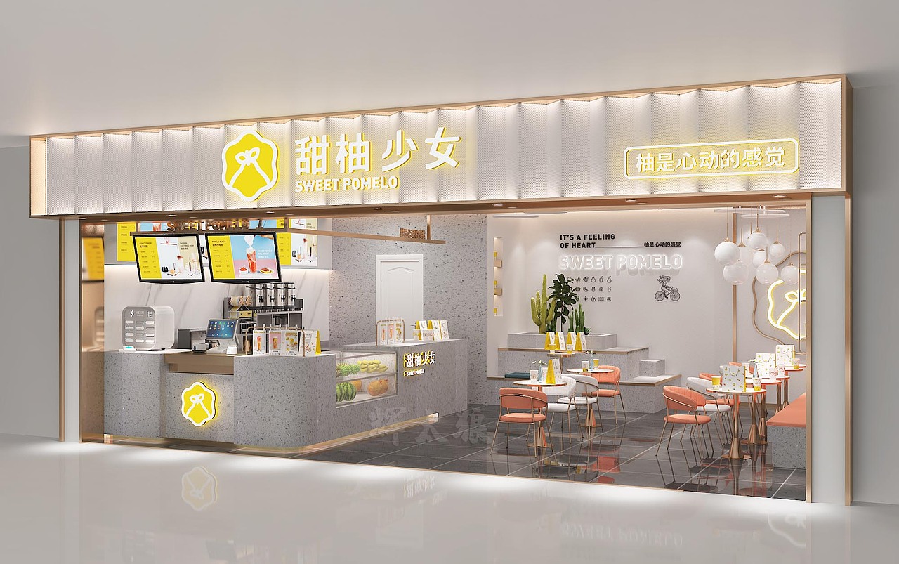 甜柚少女茶饮店（图ZMjIzMjYzNDQw） - 家装设计 - 站酷设计师辉太狼搞设计原创素材 - 站酷ZCOOL