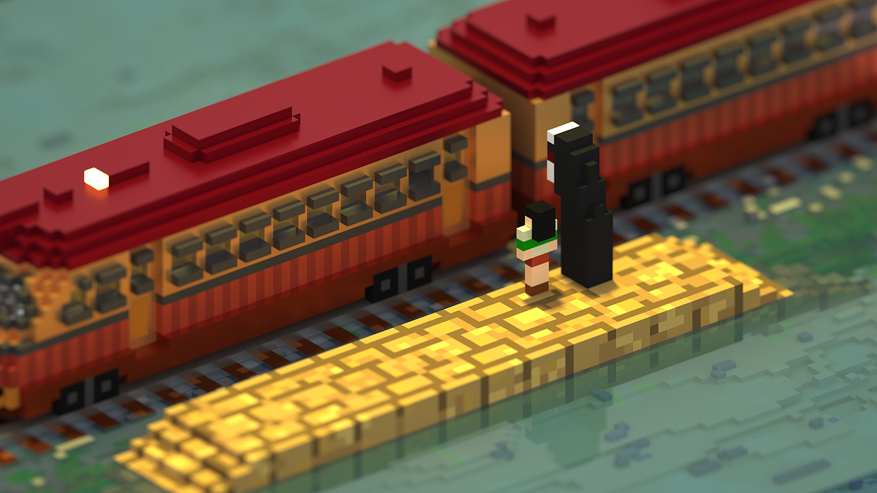 magicavoxel-千与千寻的海上火车站（图ZOTI0NzM5OTI=） - 动画/影视 - 站酷设计师GuomuGuomu原创素材 - 站酷ZCOOL
