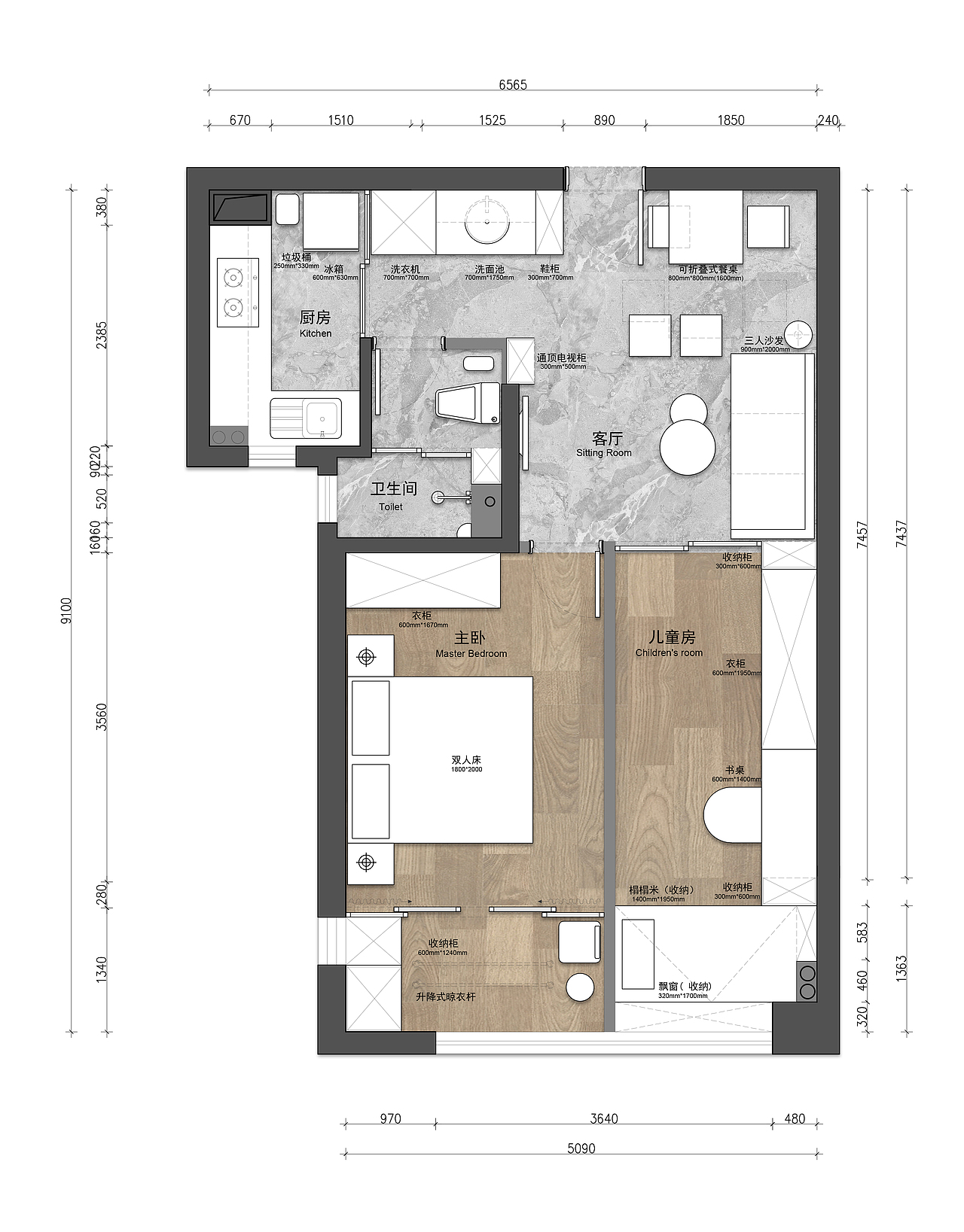 学区房改造项目，一居室变两居室（图ZMjc0Njk3NDI4） - 家装设计 - 站酷设计师南京独立设计风声原创素材 - 站酷ZCOOL