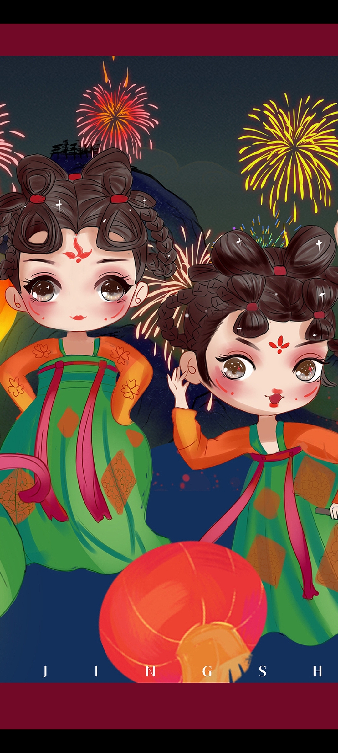 唐宫夜宴（图ZMjcyMjg2Mzg4） - 商业插画 - 站酷设计师夏京珊原创素材 - 站酷ZCOOL