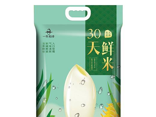 大米包装袋设计-一犁稻香鲜米包装袋