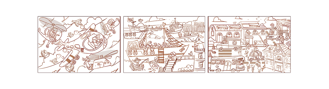 一些儿插(建筑工地/交通工具/海底生物)拼图