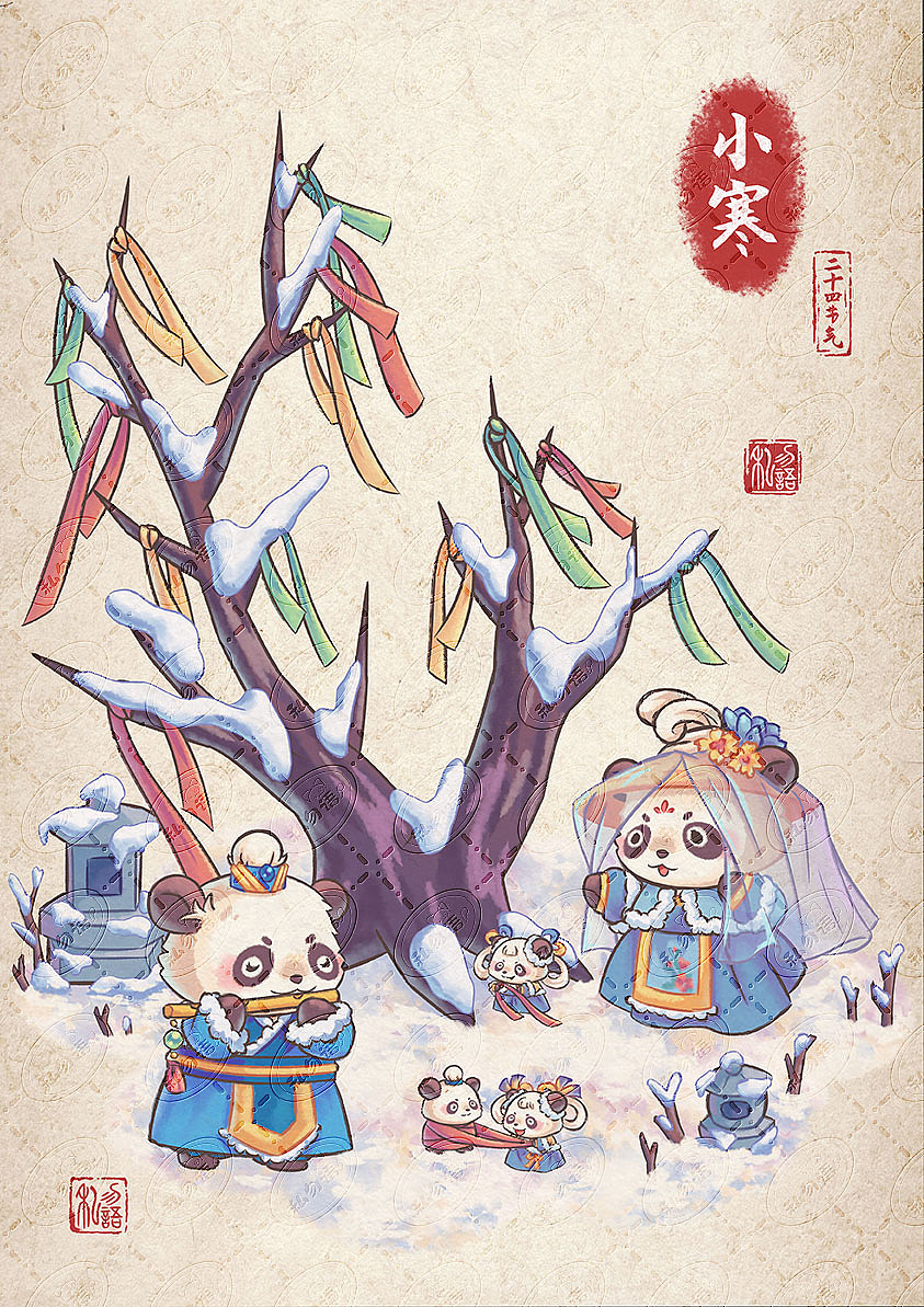二十四节气系列 — 冬季篇（图ZMzYxMjc3MjQ4） - 商业插画 - 站酷设计师私勿语原创素材 - 站酷ZCOOL