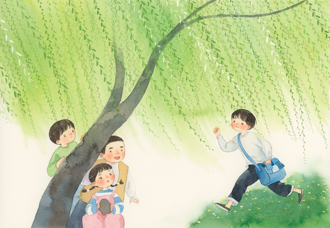 《名家写给童年的诗》系列书籍插画\两本