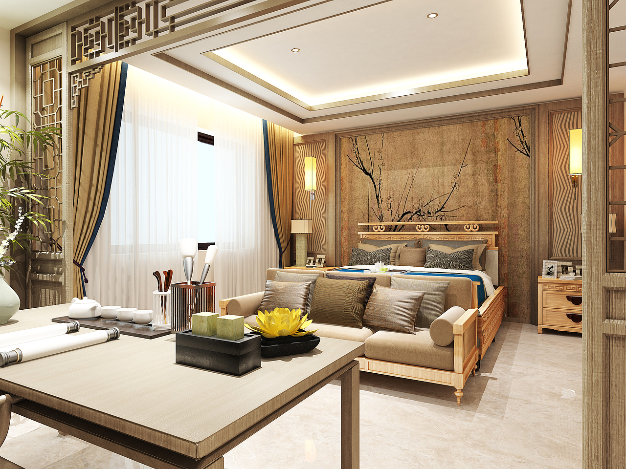 新中式空间（图ZMzQ3Mjg4MjY4） - 商业空间设计 - 站酷设计师北京国科天创原创素材 - 站酷ZCOOL