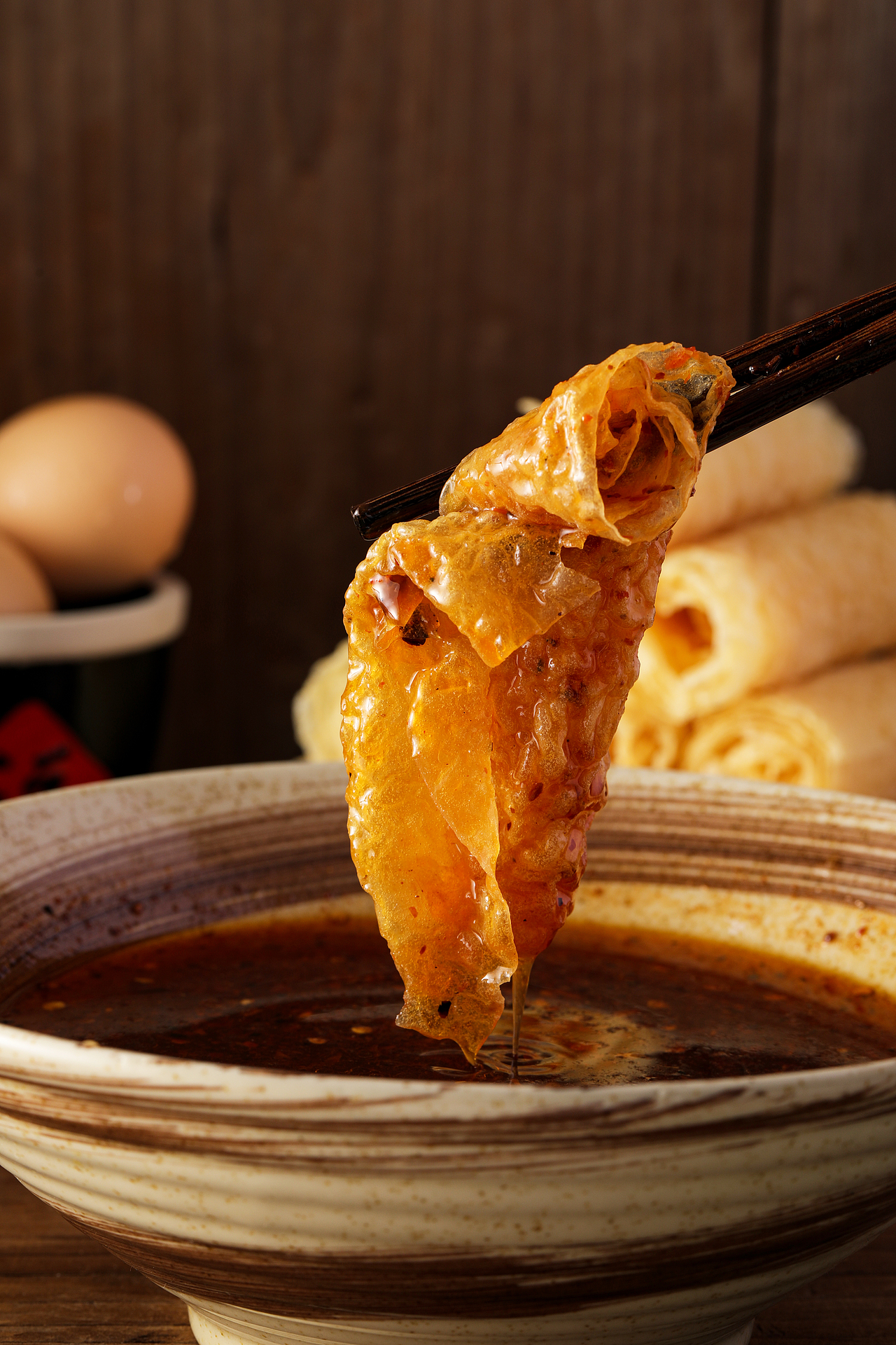 响铃卷油炸腐竹豆皮卷炸豆衣卷腐皮虾滑卷火锅食材豆腐