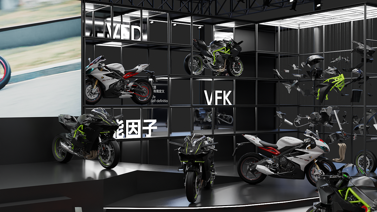 重庆摩博会-飞越展位设计