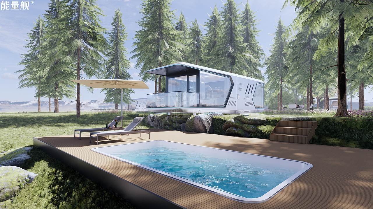 在牛草山山巅入住可移动网红太空舱能量舰是什么体验?