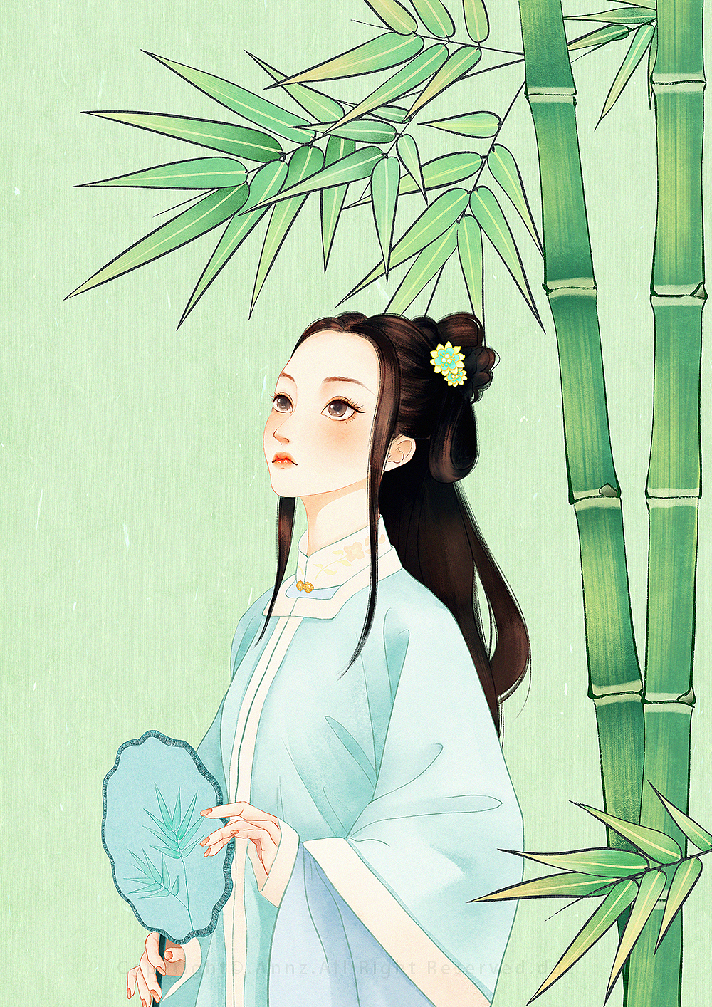 女孩插画||梅兰竹菊（图ZMzA4ODA0NDI0） - 商业插画 - 站酷设计师安之Annz原创素材 - 站酷ZCOOL