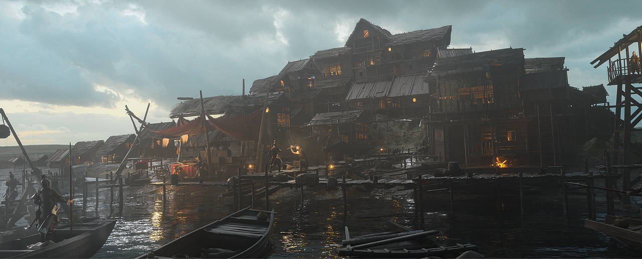 对马岛《渔村》（图ZMzI1OTkyNTA4） - 场景 - 站酷设计师小寒真的不会设计原创素材 - 站酷ZCOOL