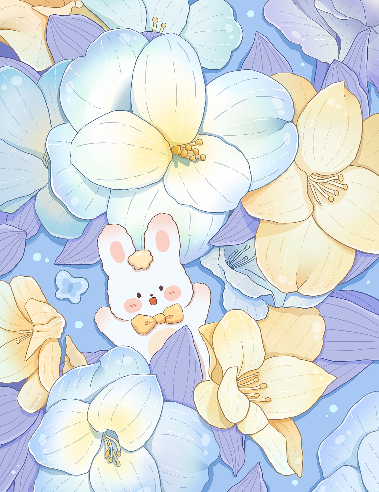 【原创插画】- 兔兔的秘密花园（图ZMzQzMjk1OTA4） - 艺术插画 - 站酷设计师片刻文创原创素材 - 站酷ZCOOL