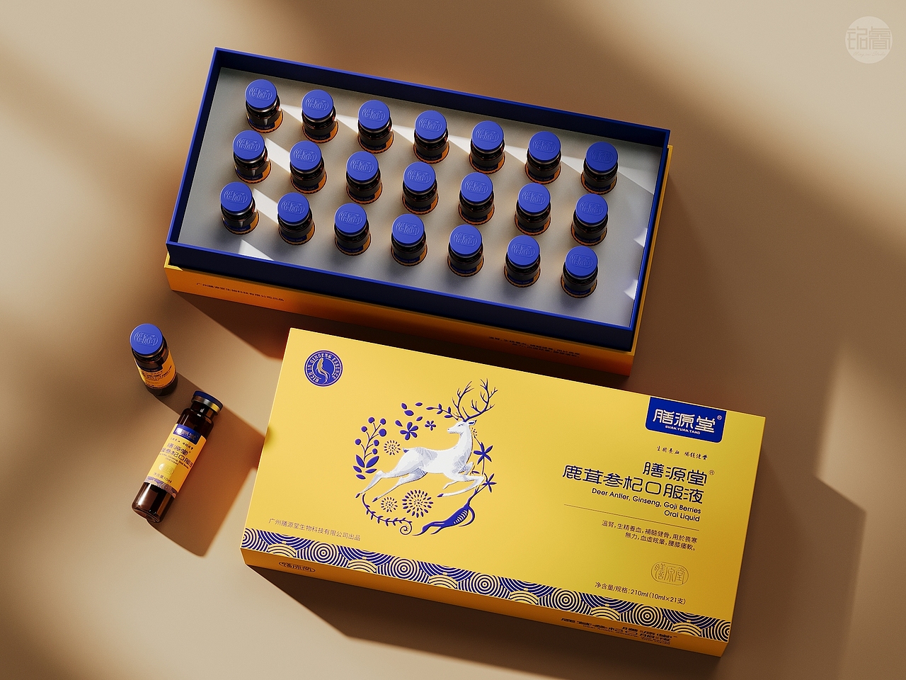鹿茸参杞口服液包装古法新传养生尚品©刘益铭原创作品