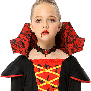 PTO_0XRO 针织布 万圣节吸血鬼连衣裙(六角扇领)