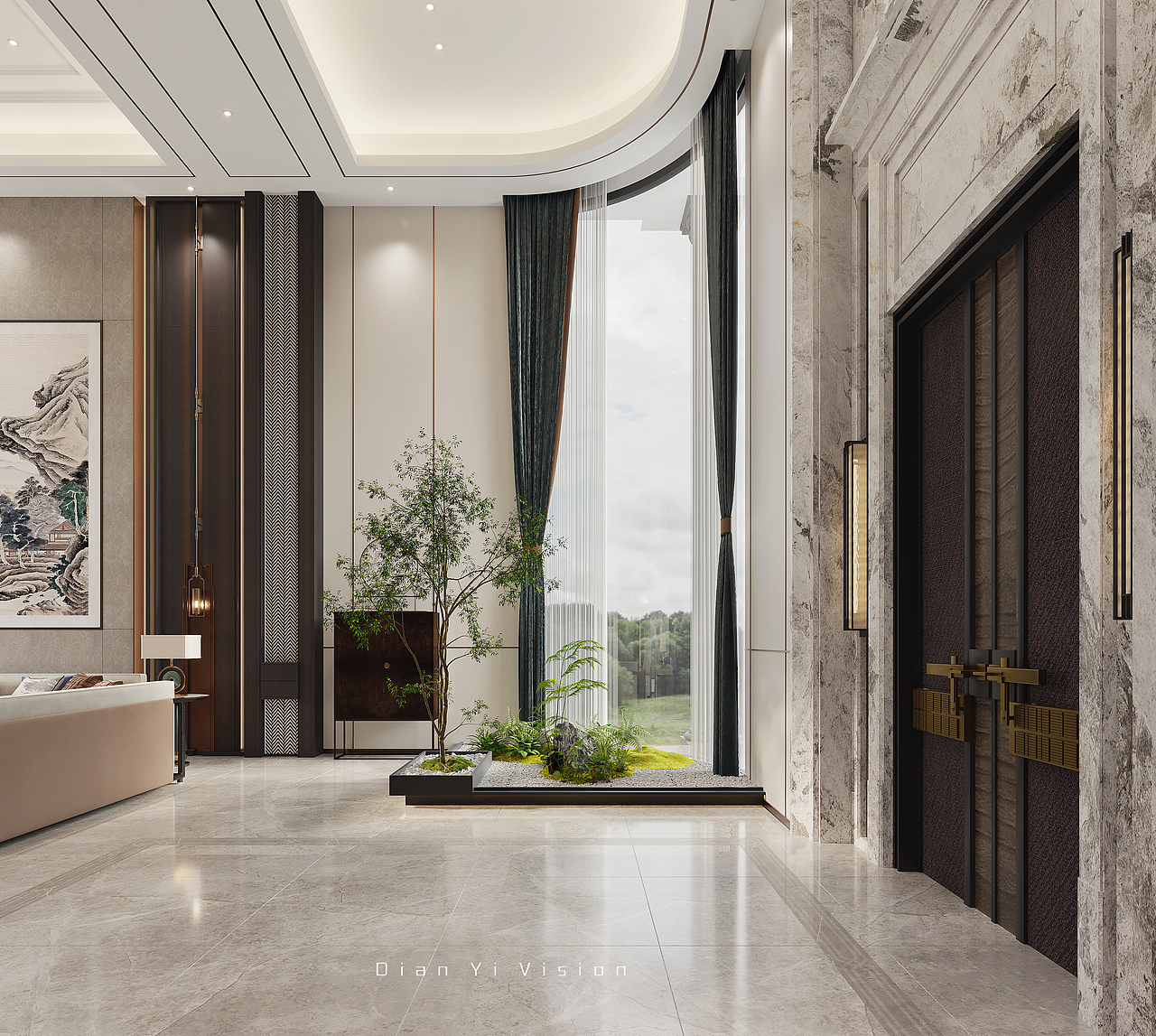 新中式别墅空间效果表现（图ZMzIxODU5ODYw） - 家装设计 - 站酷设计师Max点意原创素材 - 站酷ZCOOL