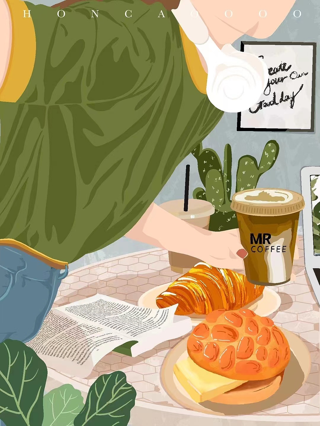 夏日.咖啡.果汁（图ZMzE2MjYzNDMy） - 商业插画 - 站酷设计师阿C的猫呢原创素材 - 站酷ZCOOL