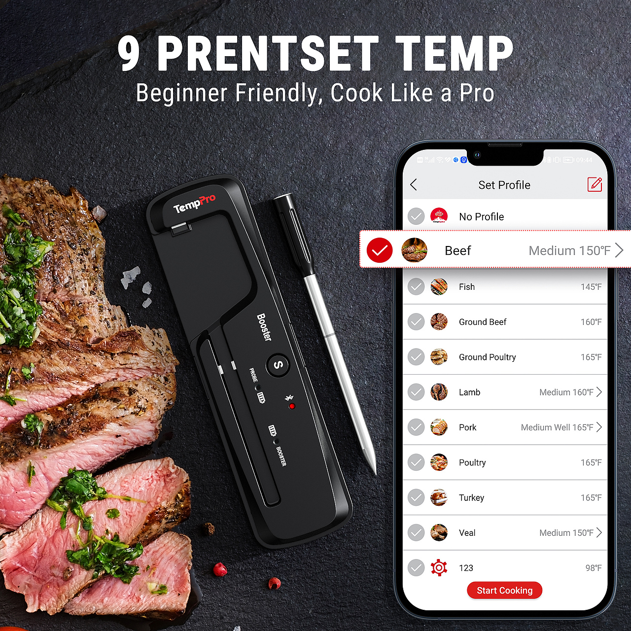 无线蓝牙 烧烤温度计