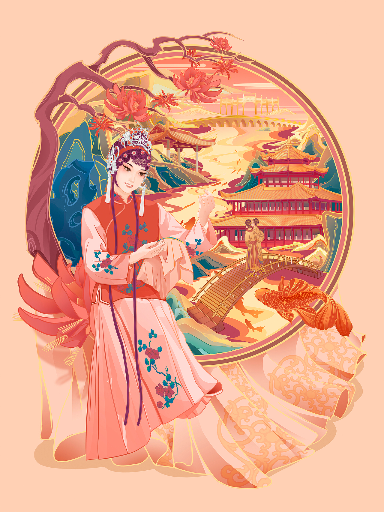 《泉州梨园戏》非遗戏曲插画