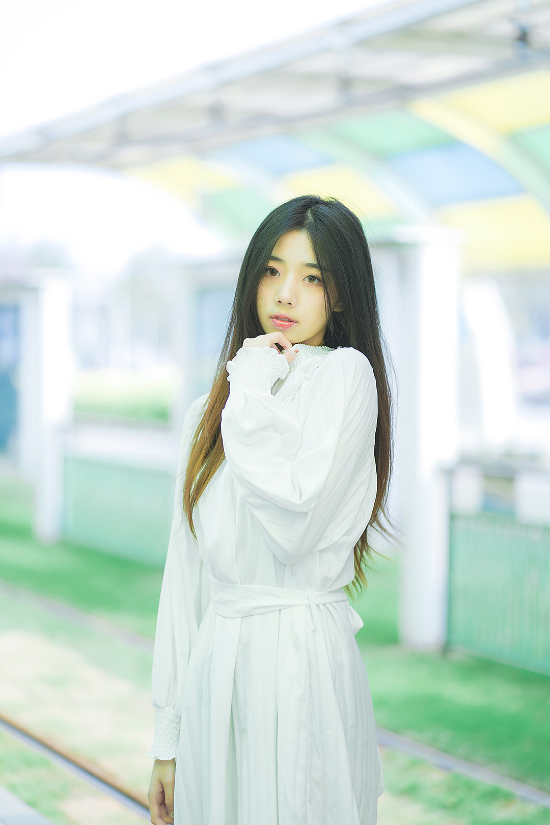 人像少女写真||我在有轨电车站等你