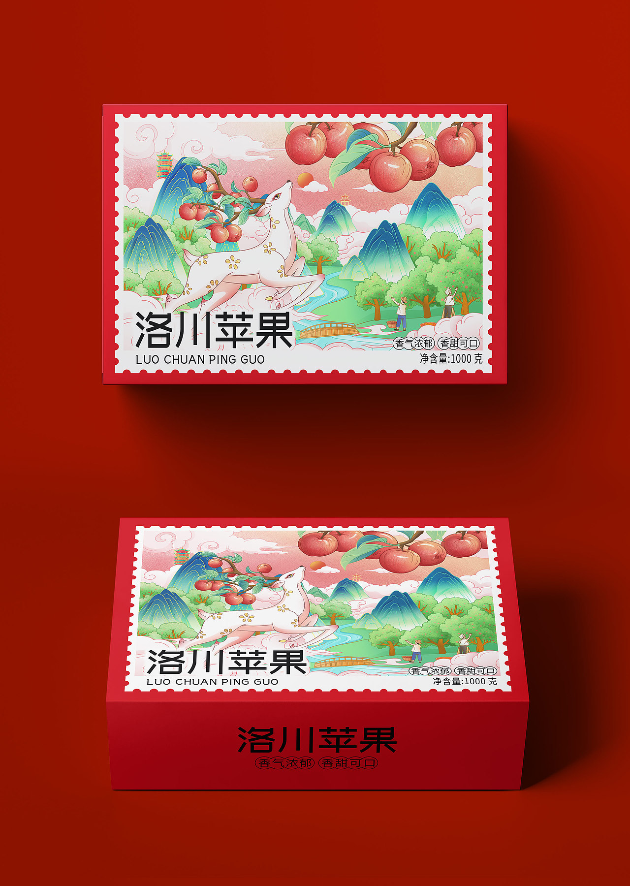 系列水果包装设计(一) 手绘苹果包装设计（图ZMzE2Nzk3Mzgw） - 包装 - 站酷设计师向末末原创素材 - 站酷ZCOOL