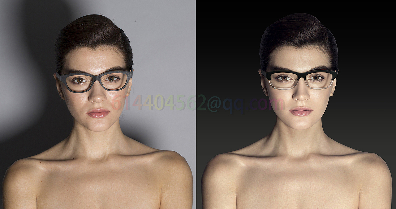 眼镜广告模特对比图