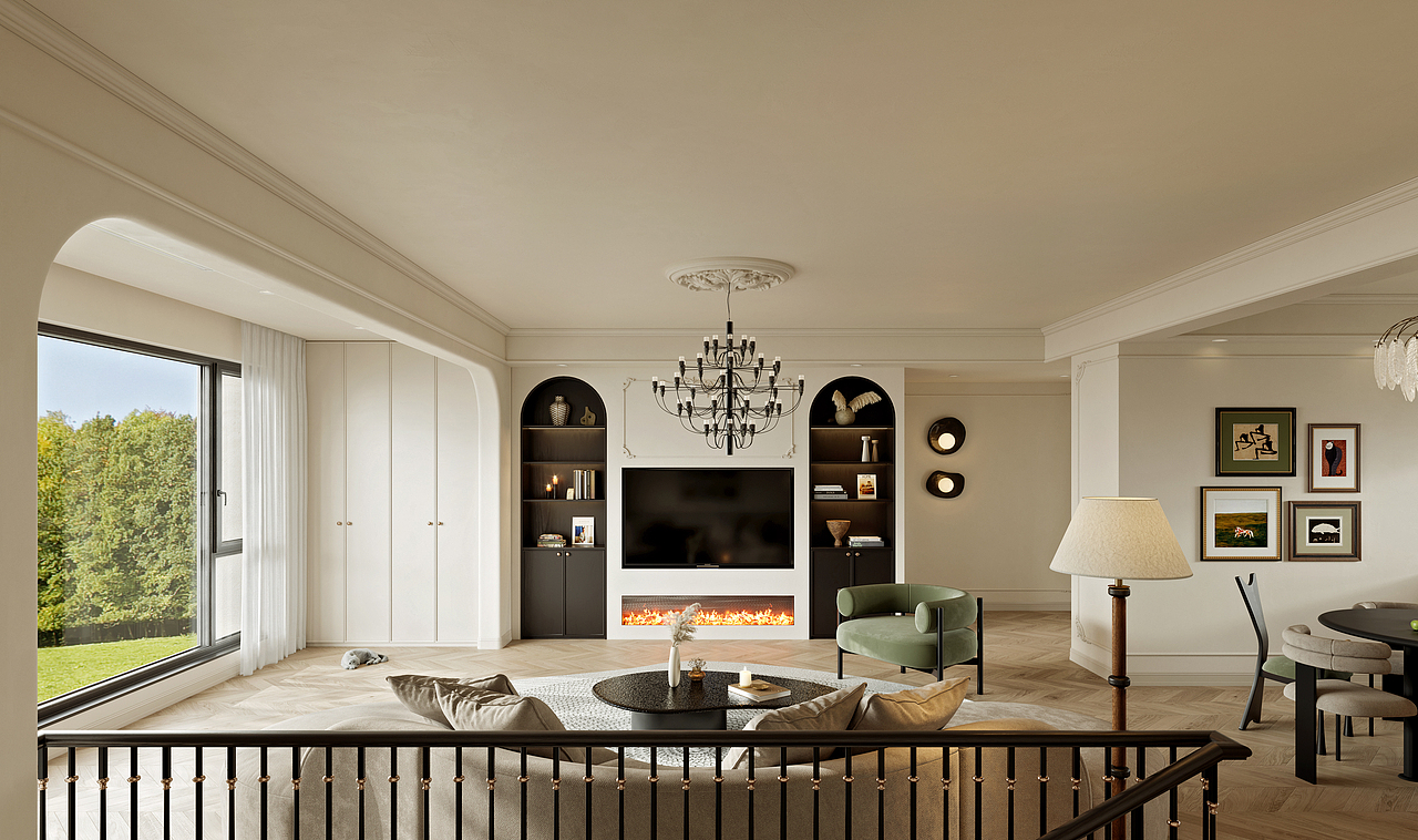 奶油法式客餐厅（图ZMzcwNDM4MjU2） - 家装设计 - 站酷设计师痞老蟹原创素材 - 站酷ZCOOL