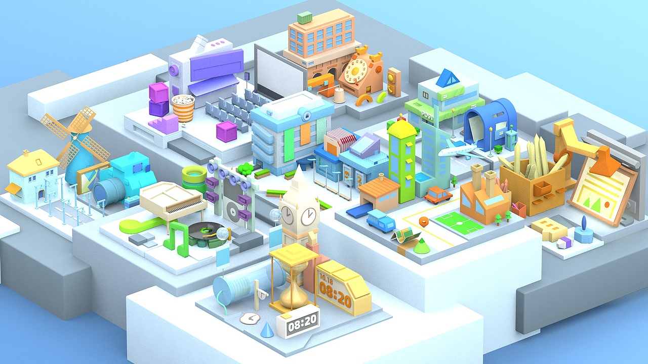 APP微世界（真三維版）（圖ZMzI4MDc5Nzg4） - 場景 - 站酷設(shè)計師admjhaha原創(chuàng)素材 - 站酷ZCOOL