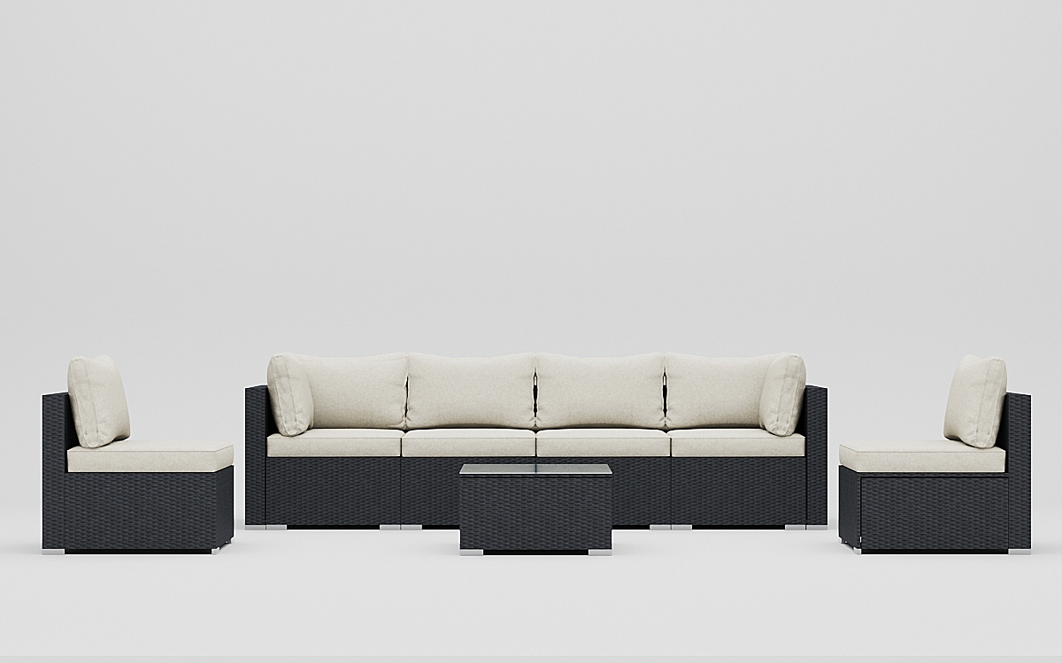 户外家具产品安装动画-组合沙发