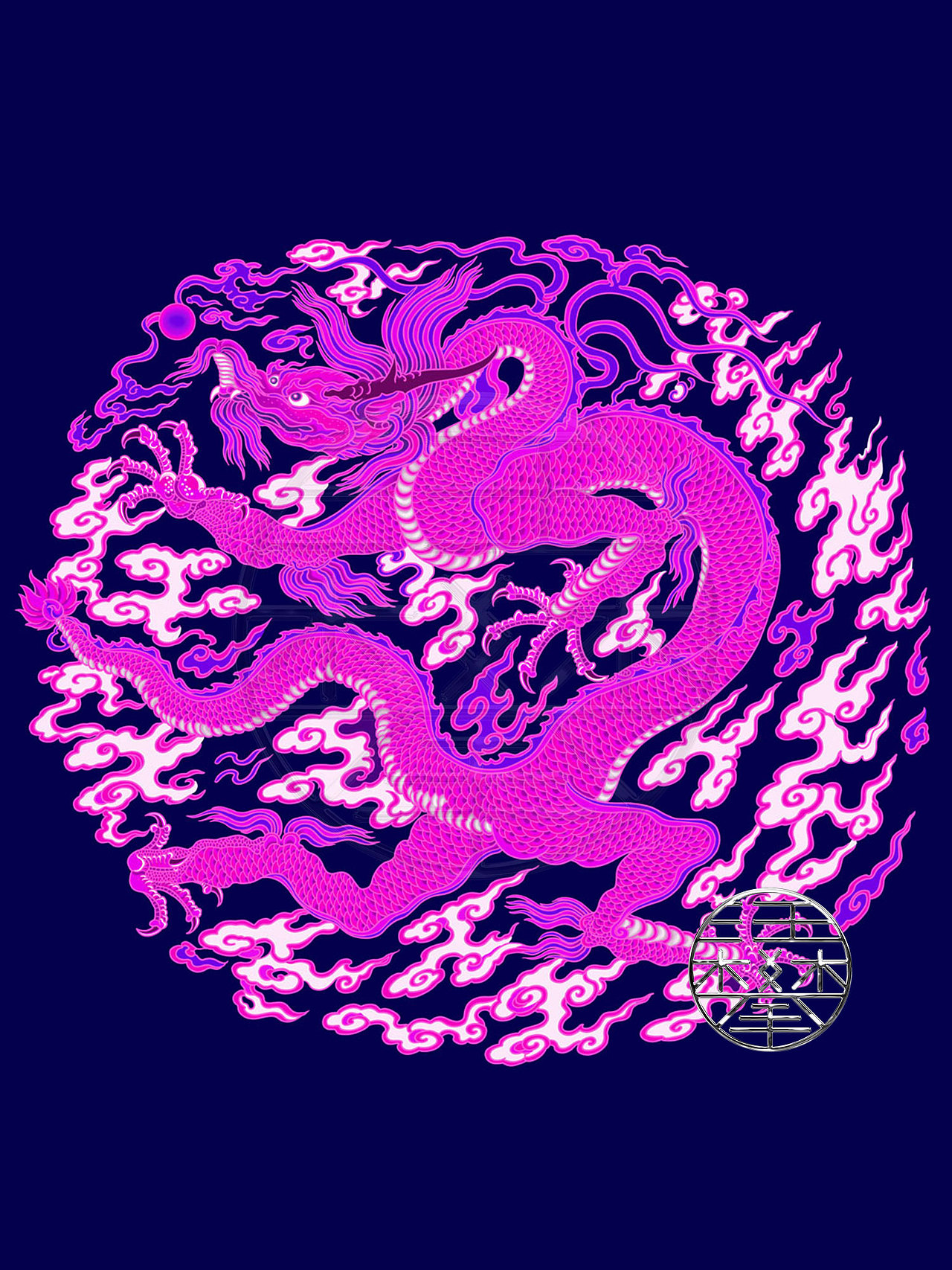 飞龙在天国潮插画设计