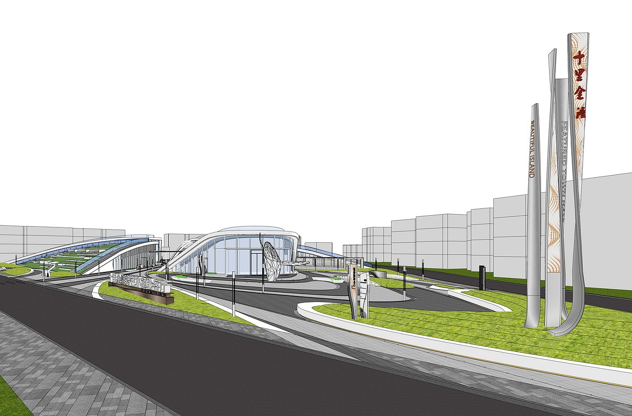 十里金滩特色小镇会客厅示范区景观SU模型下载（图ZMzI1MTIxMzk2） - 景观设计 - 站酷设计师素模网原创素材 - 站酷ZCOOL