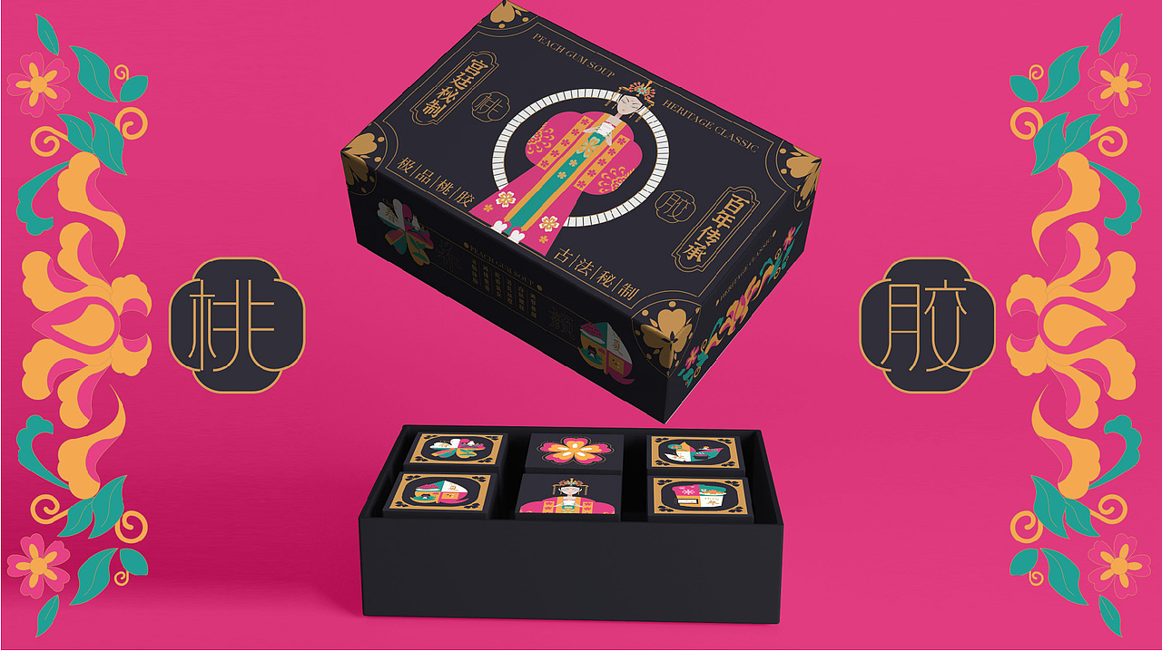 包装-桃胶-国潮-古风（图ZMjk5MDQwNzYw） - 商业插画 - 站酷设计师云白白晒太阳原创素材 - 站酷ZCOOL