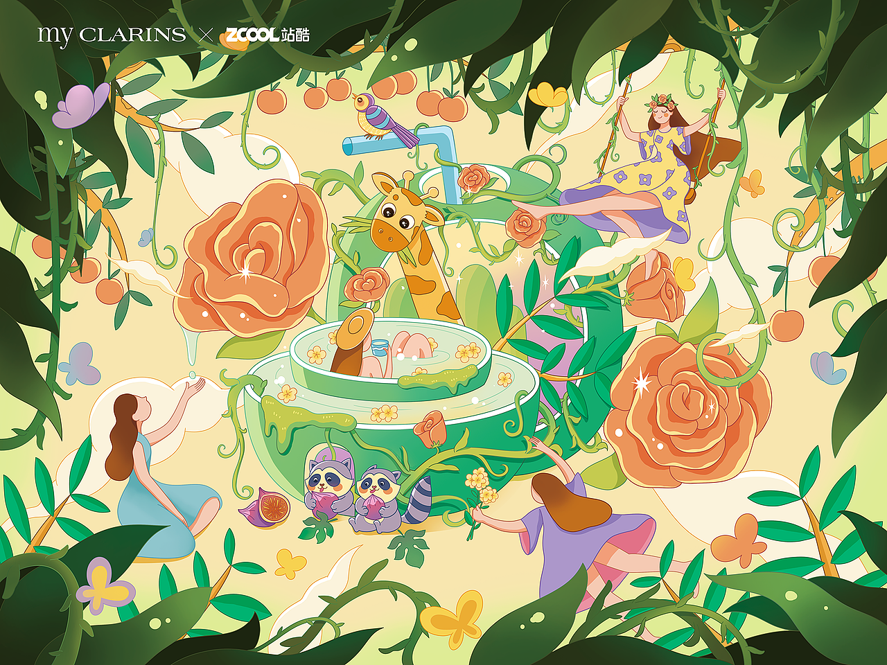 #my CLARINS寻找天然好食肌#春日迷踪（图ZMjk2Njg3MjI0） - 海报 - 站酷设计师小野仙踪原创素材 - 站酷ZCOOL