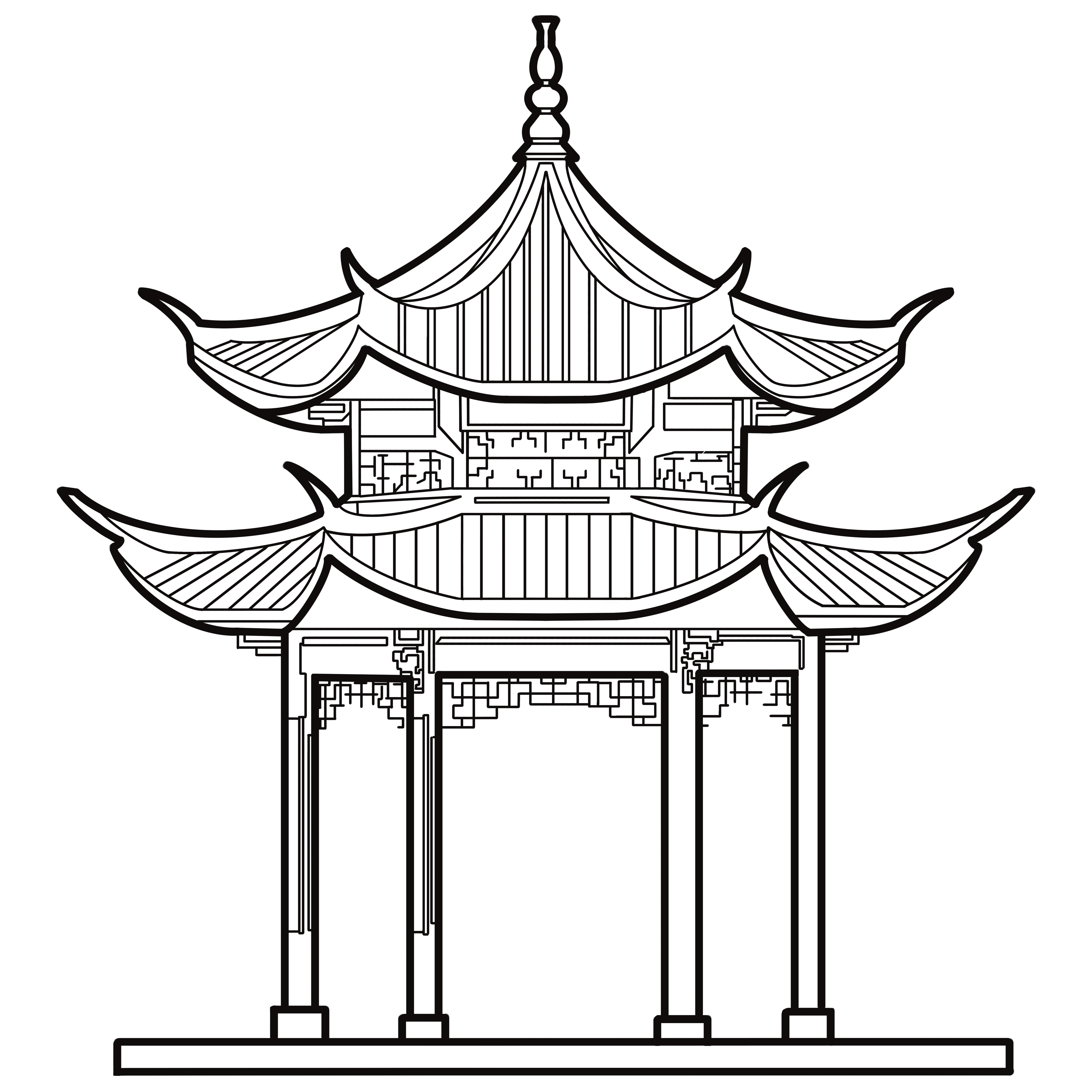 中国建筑线稿集合