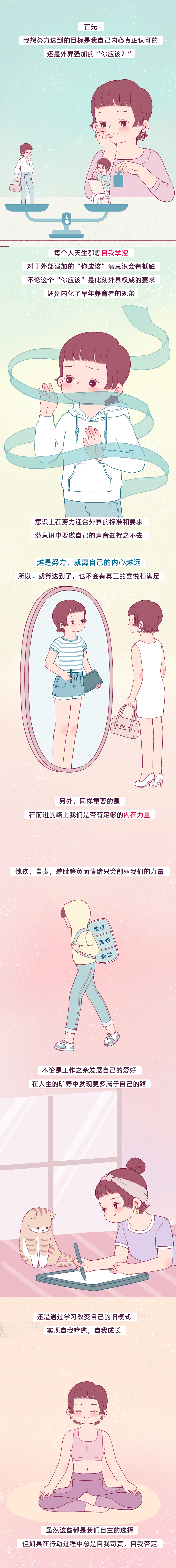 原创漫画自我成长系列之爱自己的误区（二）自我接纳（图ZMzYwNTI2Mjg4） - 短篇/格漫 - 站酷设计师核桃酱子原创素材 - 站酷ZCOOL