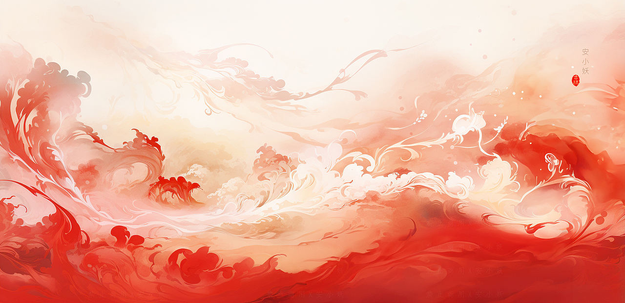 节日插画｜中国红背景（图ZMzQ5MzcyNTA0） - 新锐潮流插画 - 站酷设计师ANXIAOYAO9981原创素材 - 站酷ZCOOL