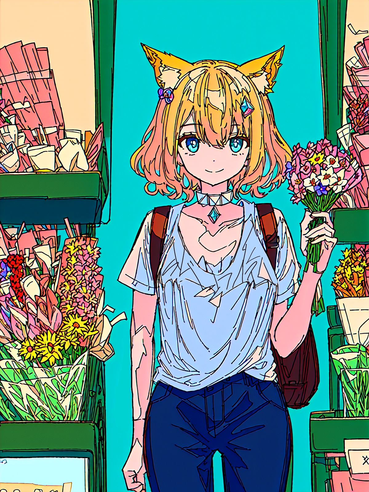 特殊风格的二次元插画（图ZMzM1NzM0ODg4） - AI作品 - 站酷设计师野渡由里品牌设计原创素材 - 站酷ZCOOL