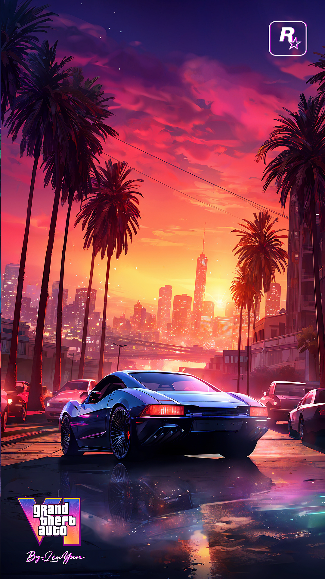 我花了3天,用AI制作了一套GTA6壁纸!(图ZMzU3MDIwOTcy) - AI作品 - 站酷设计师黄彬AIGC原创素材 - 站酷ZCOOL