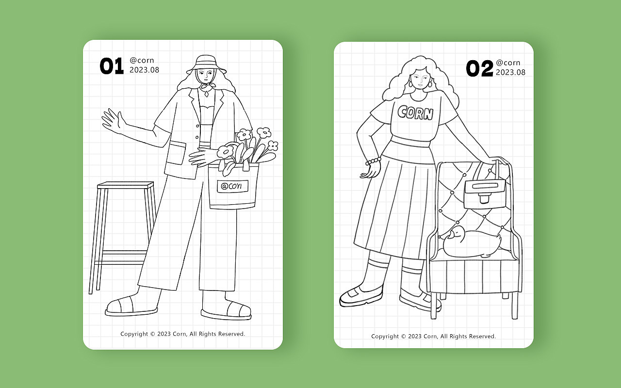 2023-8月人物插畫合集