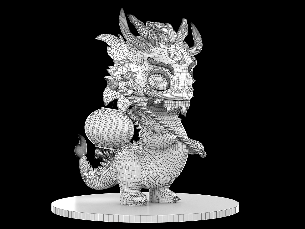 卡通龙 龙年IP 龙IP 吉祥物IP 龙宝 CG模型网上有售（图ZMzU3NzEzODAw） - 人物/生物 - 站酷设计师灵眸Positive原创素材 - 站酷ZCOOL