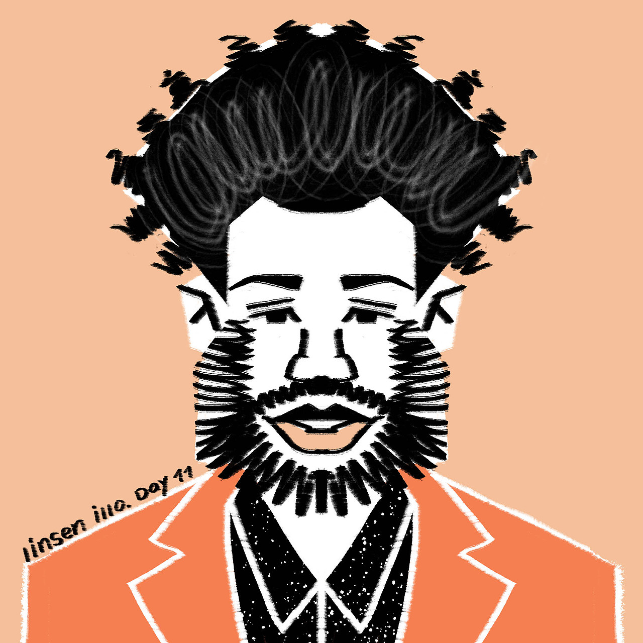 2024年1月肖像插画打卡记录（图ZMzYxNTk0MzI4） - 商业插画 - 站酷设计师林森插画原创素材 - 站酷ZCOOL