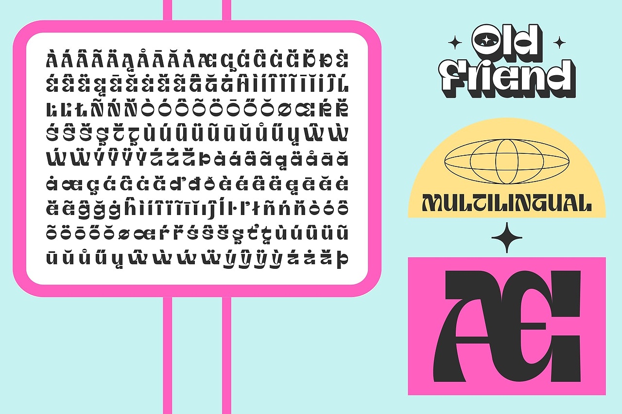美式潮流复古酸性逆反差潮牌logo艺术海报标题英文字体