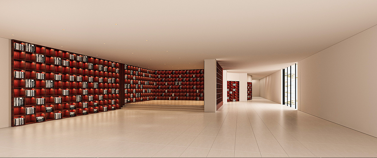 弧形书柜（图ZMzYxMjUyMzgw） - 其他空间 - 站酷设计师Z421096554原创素材 - 站酷ZCOOL