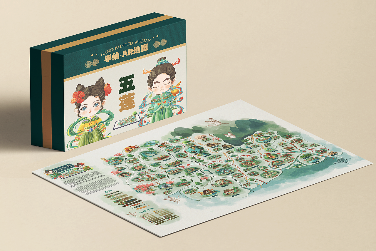 五莲IP形象设计 · 手绘地图（图ZMzUwNzU4OTI0） - 商业插画 - 站酷设计师小卷子喵原创素材 - 站酷ZCOOL