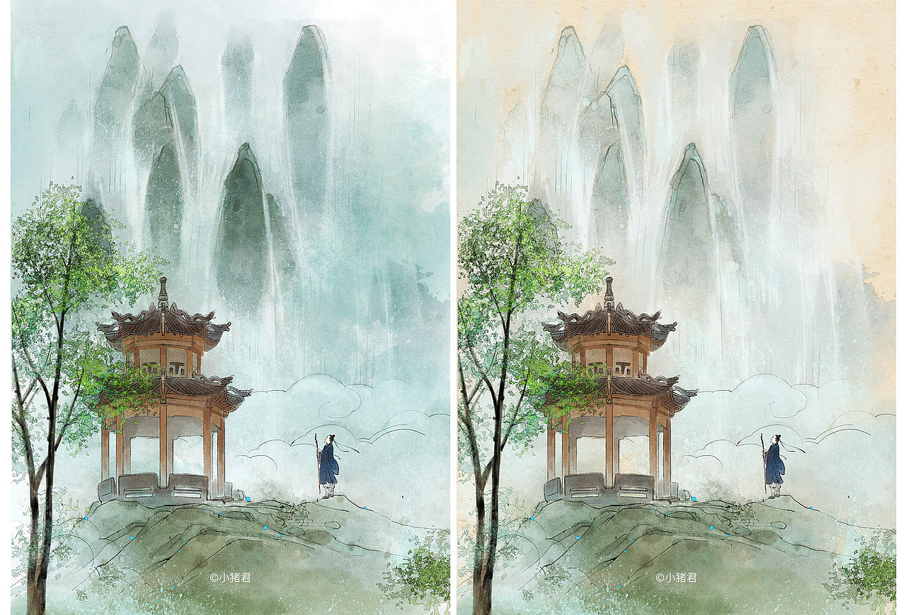 中国河山风景系列（图ZMzI5NDA4NjI4） - 商业插画 - 站酷设计师小猪君原创素材 - 站酷ZCOOL