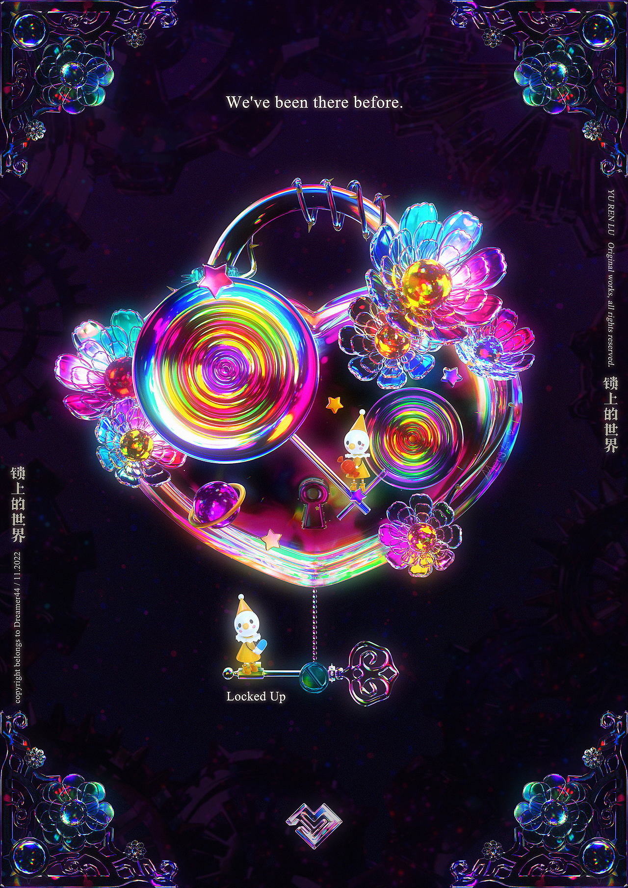 三维插画——锁上的世界（图ZMzI0NzI0NTYw） - 艺术插画 - 站酷设计师dreamer44原创素材 - 站酷ZCOOL