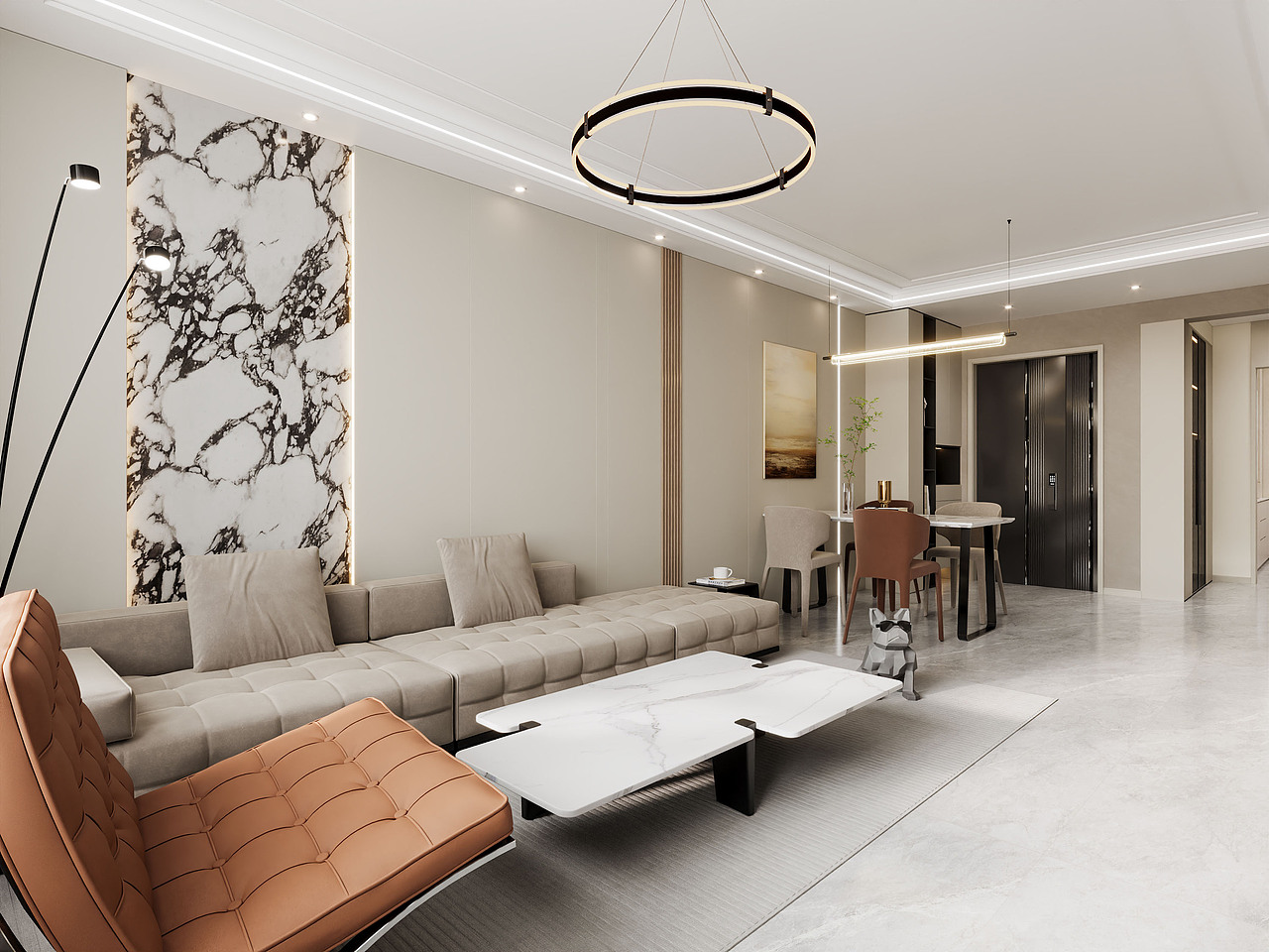 现代风格效果图,接酷家乐效果图代画