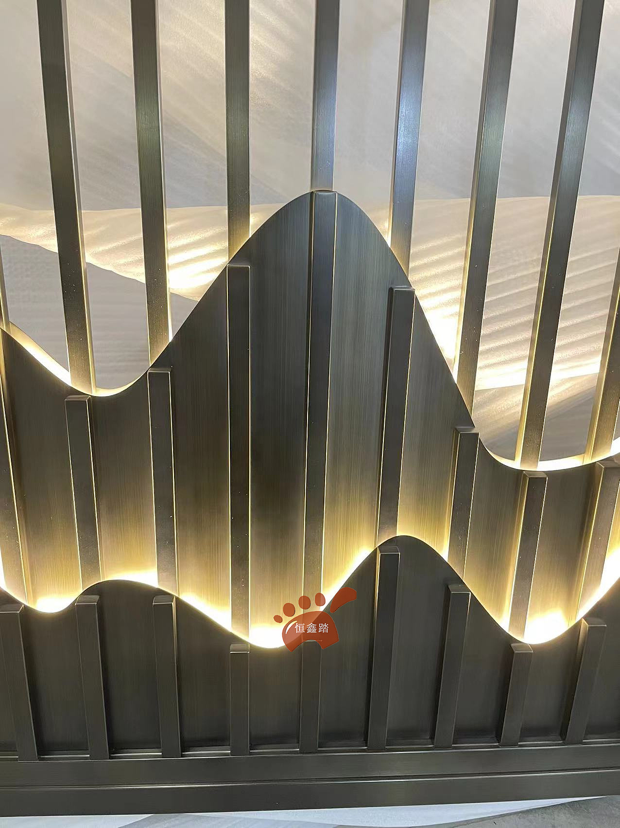 园林景墙不锈钢假山背景屏风 新中式艺术景墙