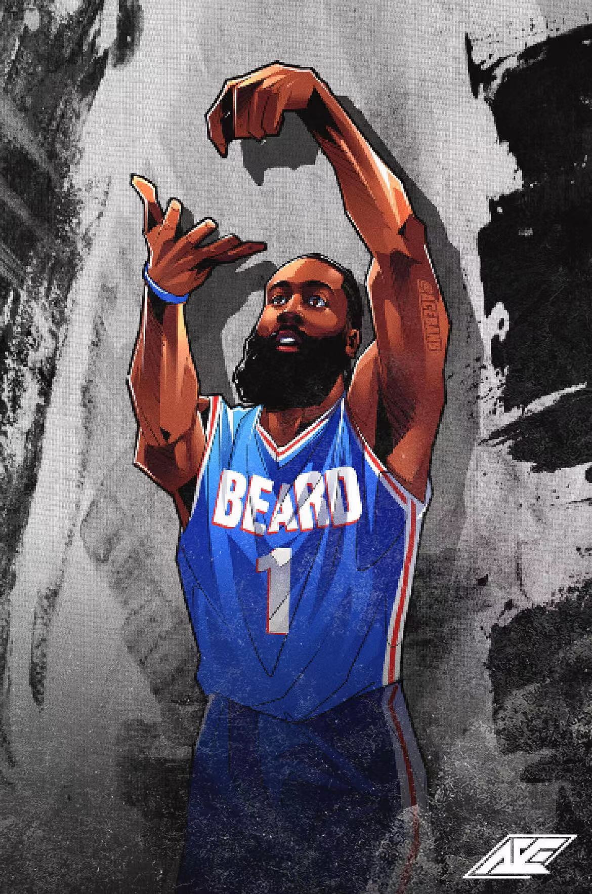 哈登插画集 美漫写实卡通 海报封面包装设计KV主视觉（图ZMzQ4MDE5Njc2） - 商业插画 - 站酷设计师AceBang原创素材 - 站酷ZCOOL