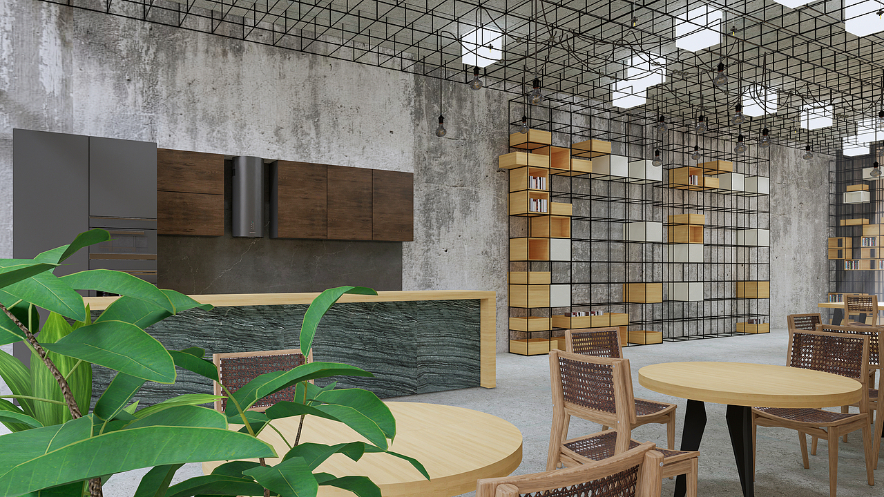 工业风格咖啡厅（图ZMzE3MTY0NjAw） - 商业空间设计 - 站酷设计师MXYstudio原创素材 - 站酷ZCOOL